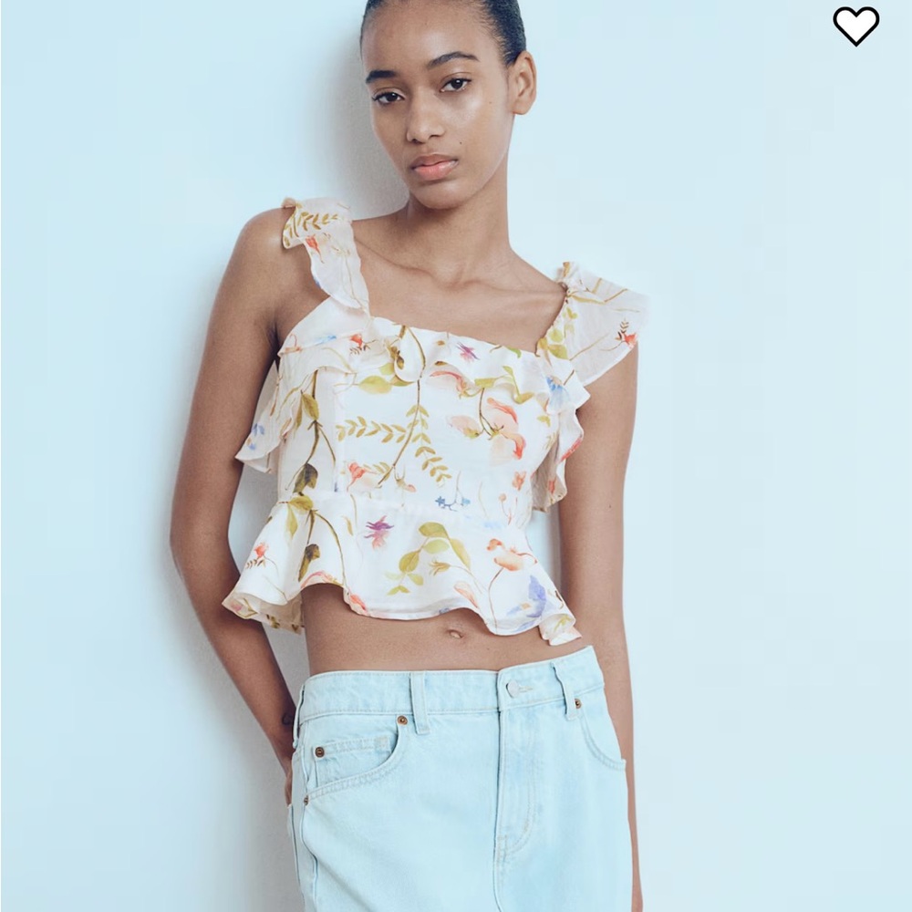 ISO H&M FLORAL PEPLUM TOP